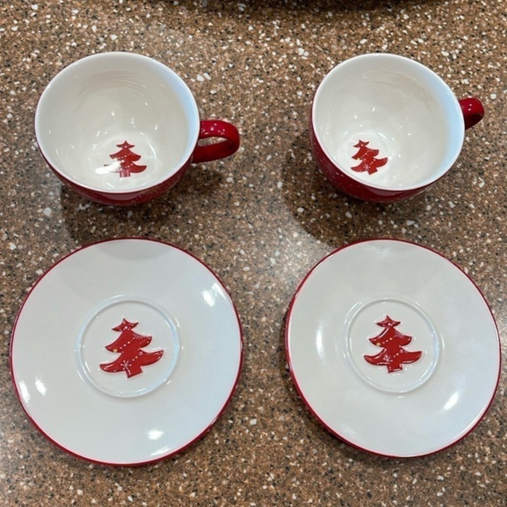 Starbucks holiday mug, and plate set